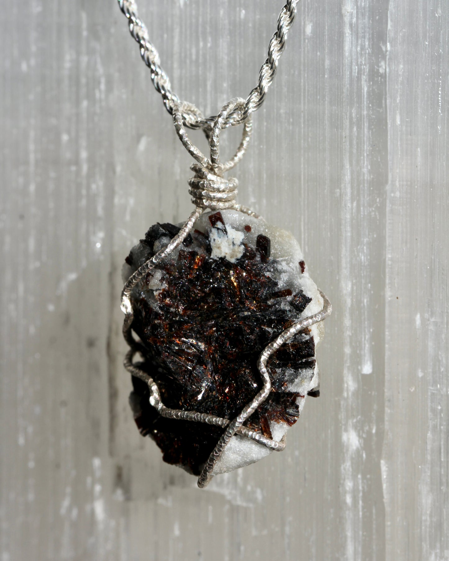 Astrophyllite Silver Necklace