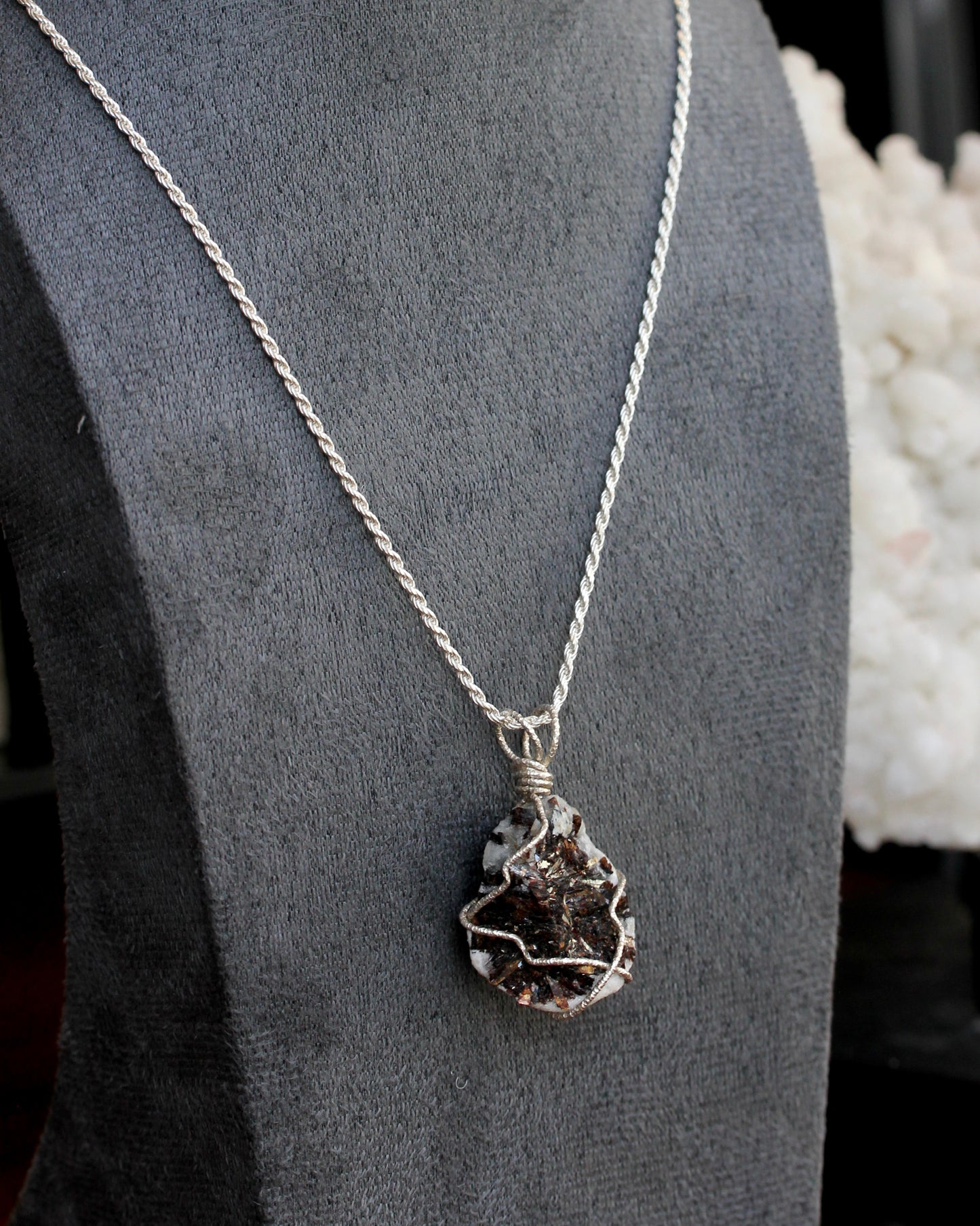 Astrophyllite Silver Necklace
