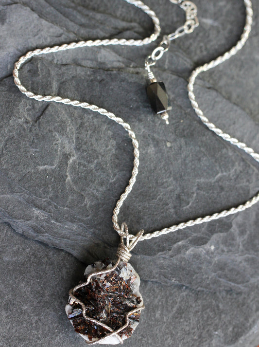 Astrophyllite Silver Necklace