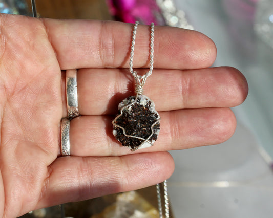 Astrophyllite Silver Necklace