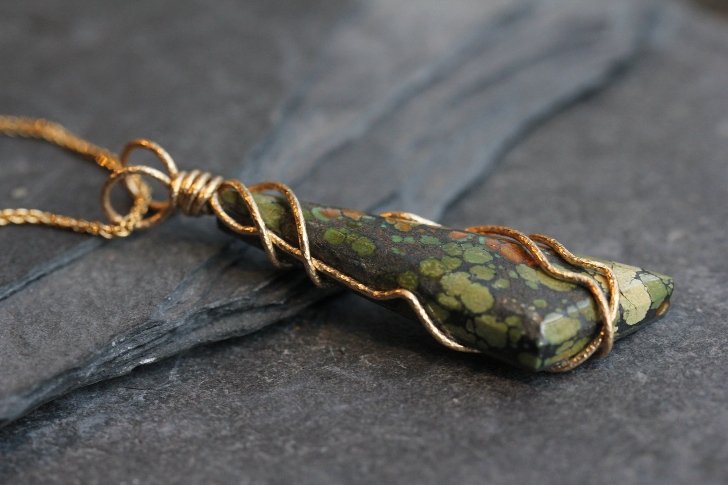 Earthy Turquoise Shard Pendant Necklace