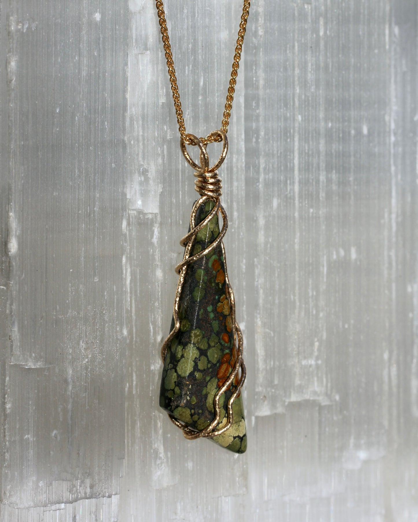 Earthy Turquoise Shard Pendant Necklace