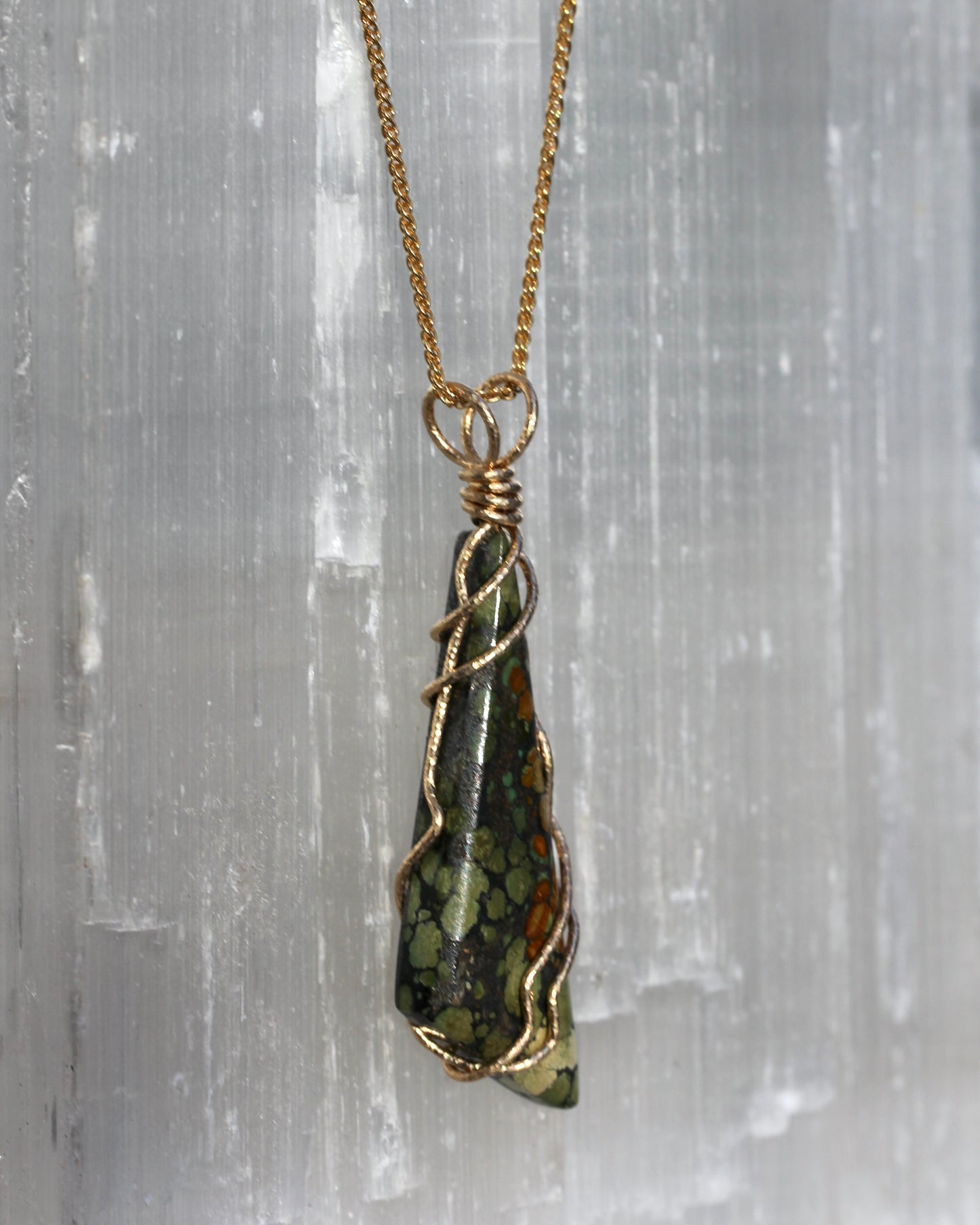 Earthy Turquoise Shard Pendant Necklace
