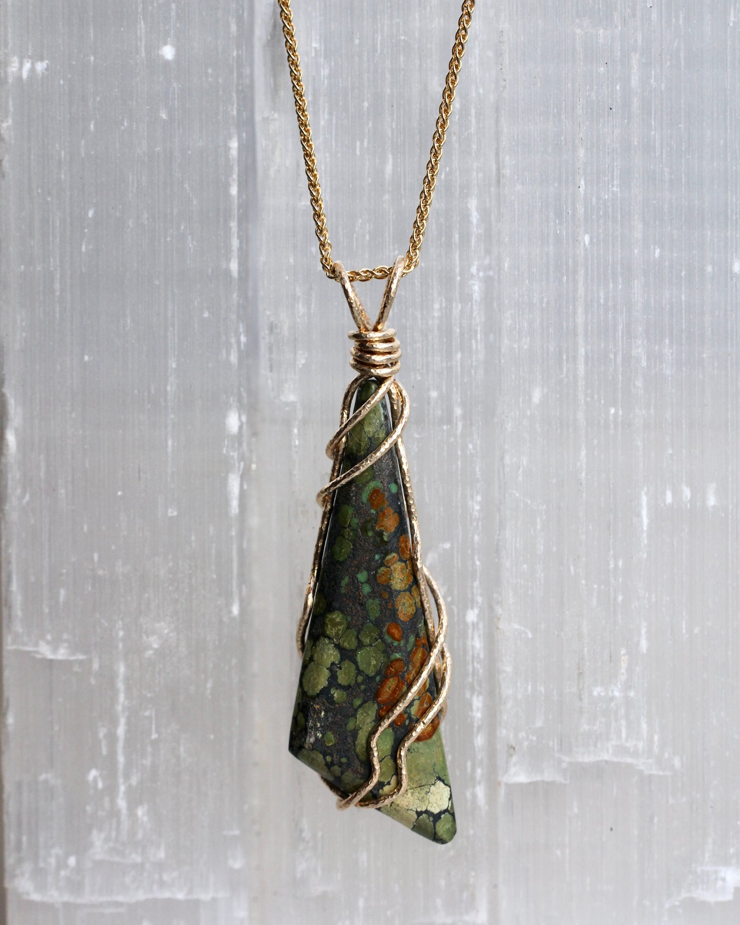 Earthy Turquoise Shard Pendant Necklace