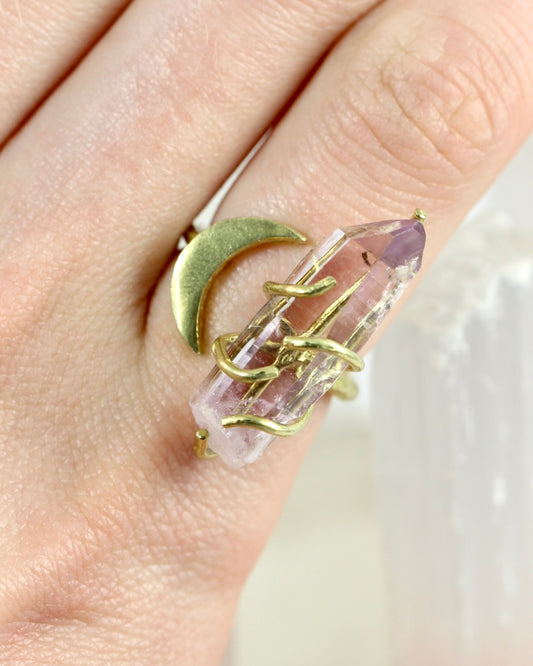 Vera Cruz Amethyst Crescent Moon Ring