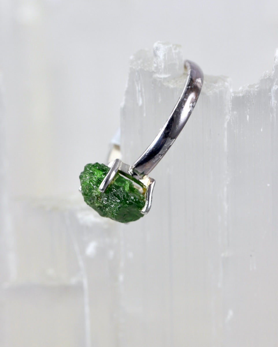 Chrome Diopside Pink Tourmaline Ring