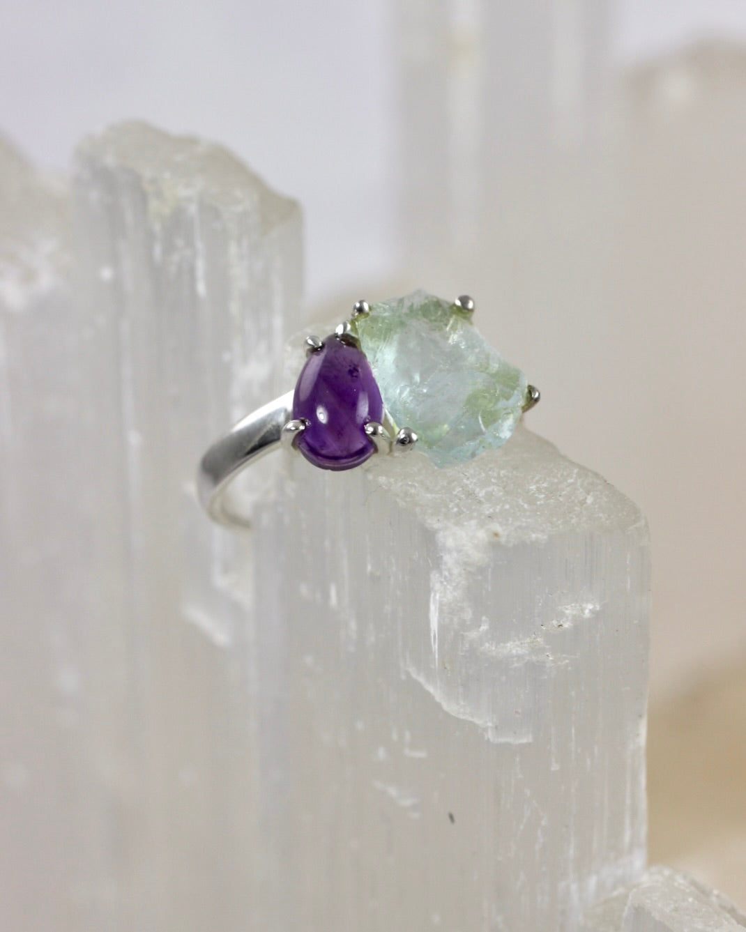Amethyst Aquamarine Ring