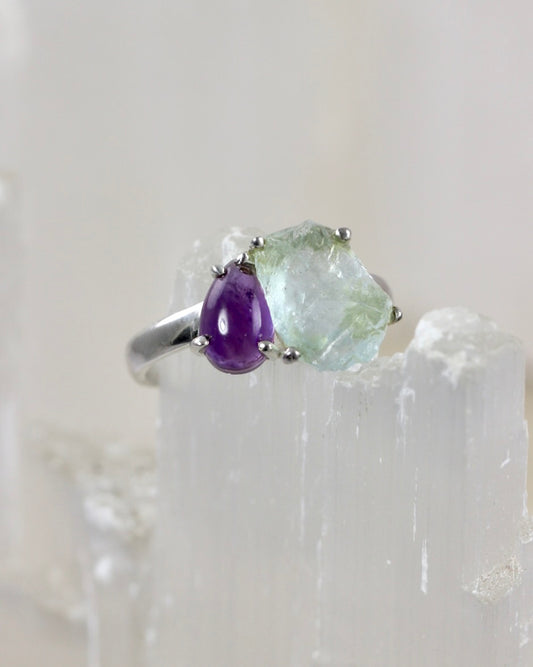 Amethyst Aquamarine Ring