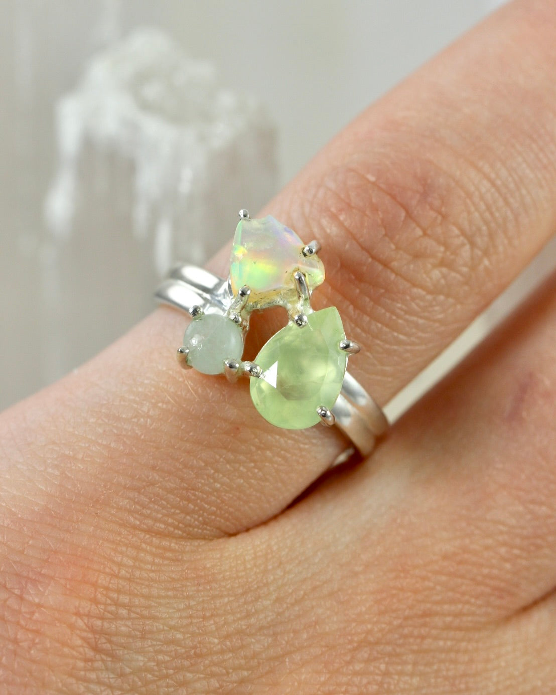 Multi Gemstone Opal Rings