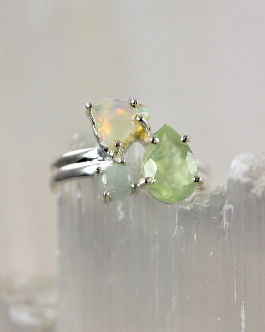 Multi Gemstone Opal Rings
