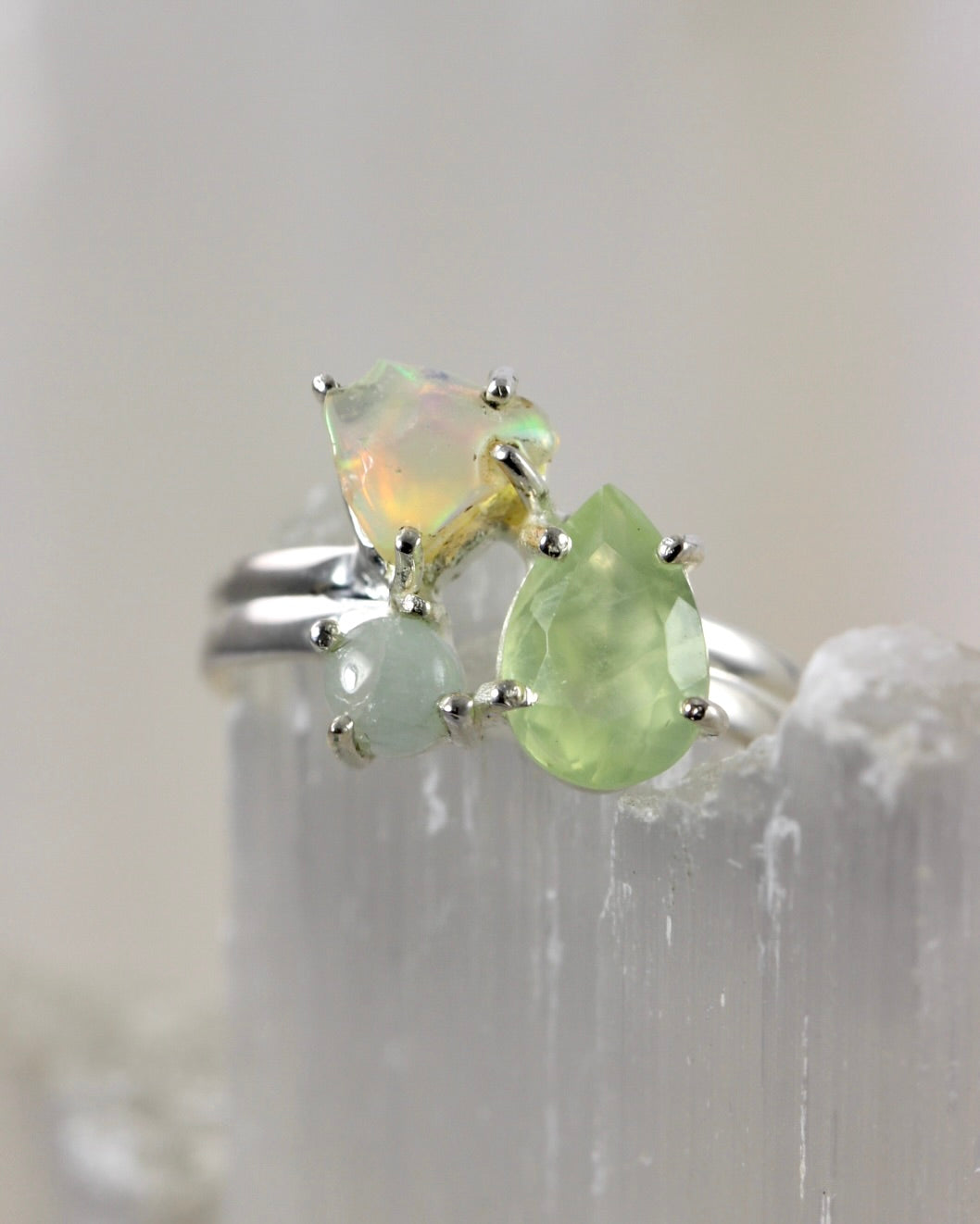 Multi Gemstone Opal Rings