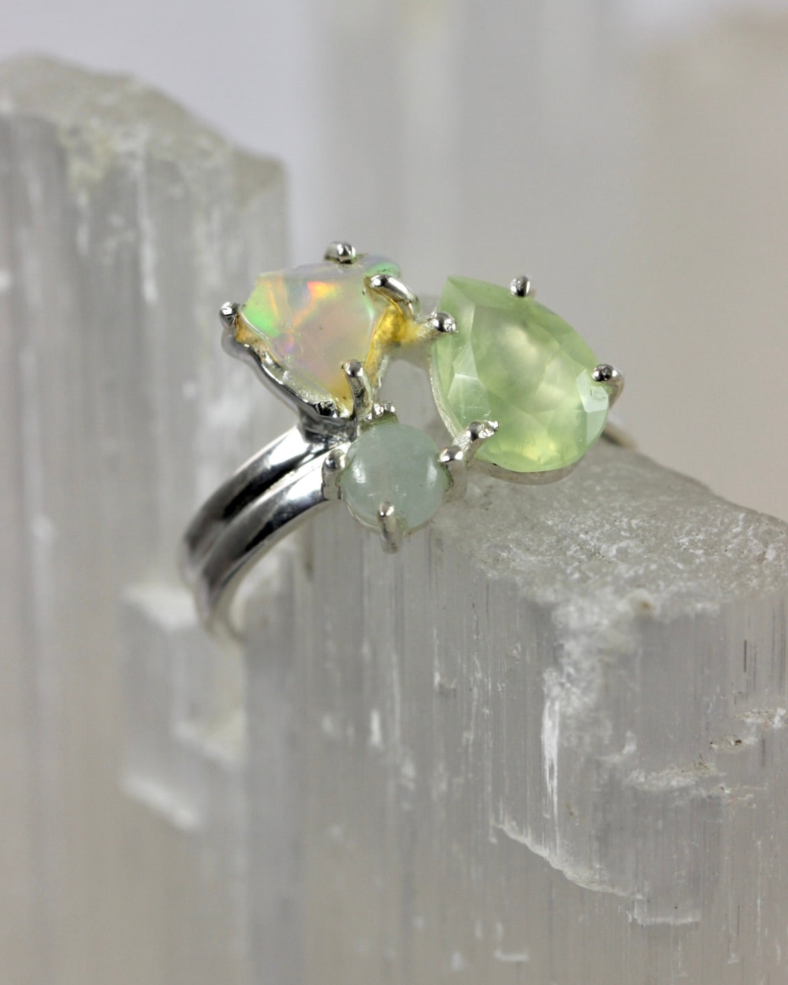Multi Gemstone Opal Rings