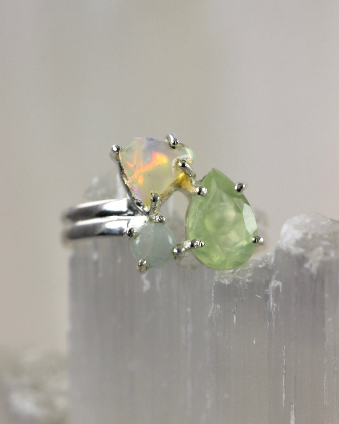Multi Gemstone Opal Rings