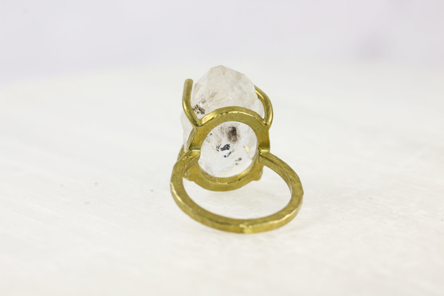 Herkimer Diamond Brass Ring