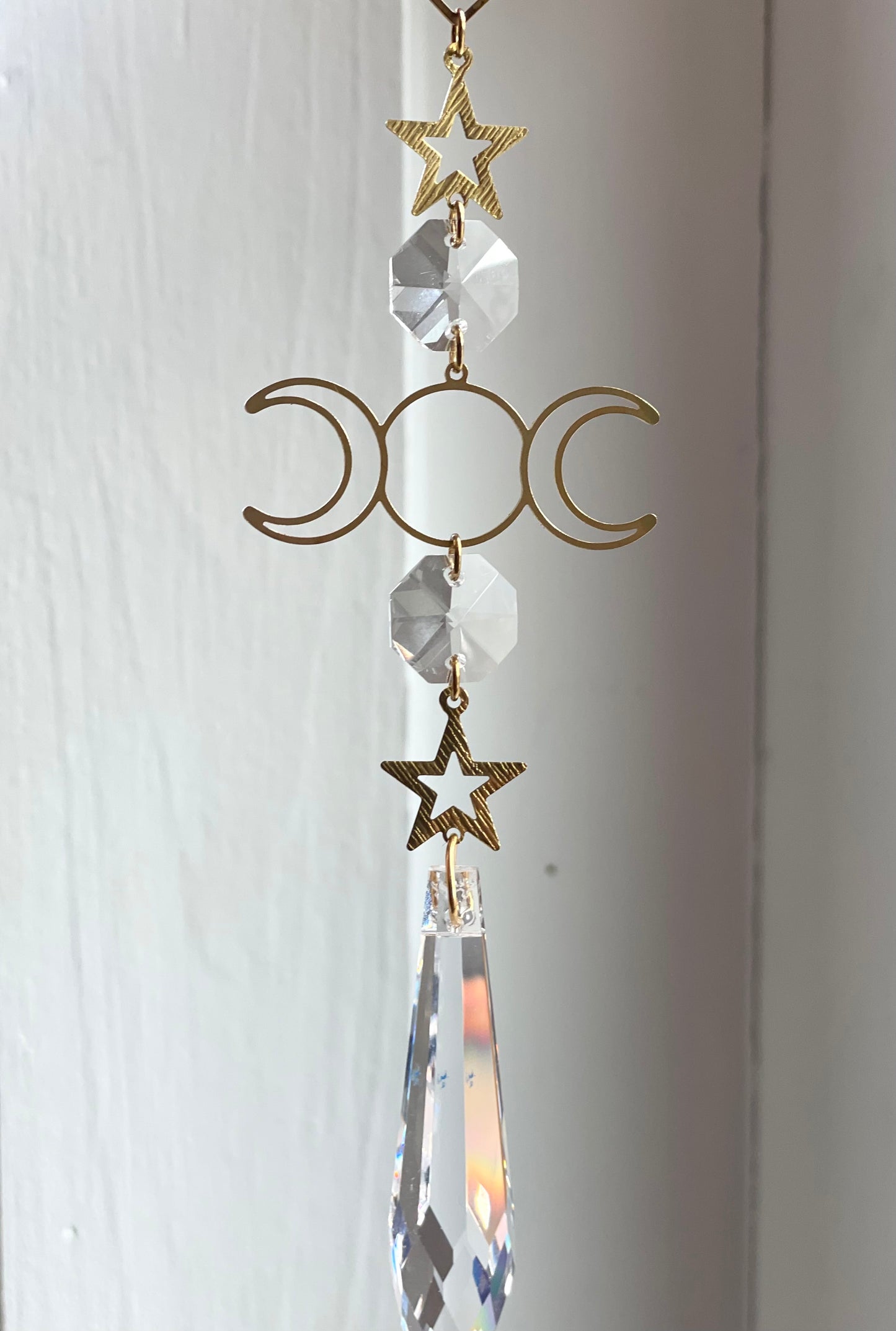 Triple Moon Brass Ornament