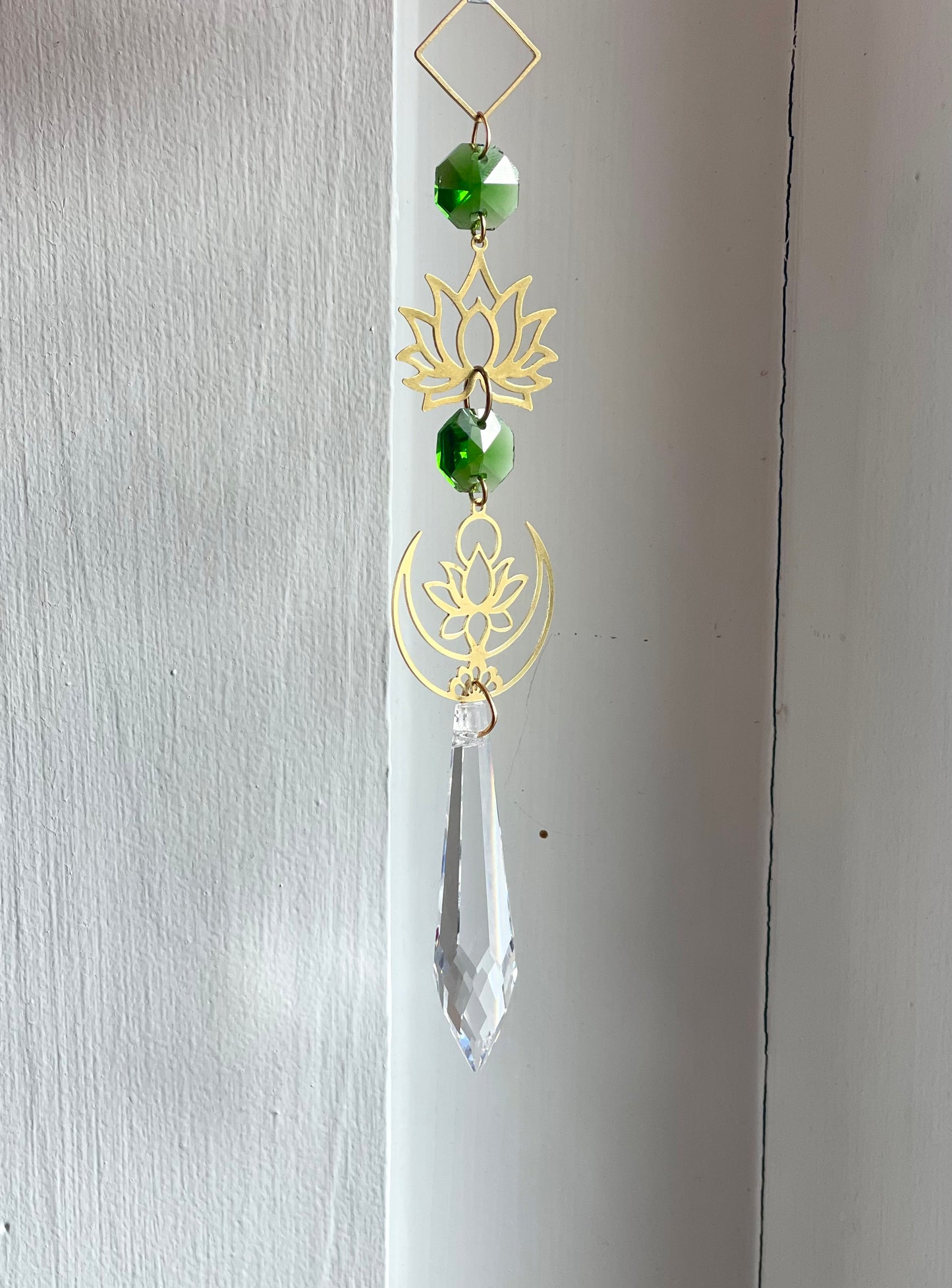 Crystal Brass Moon Ornaments