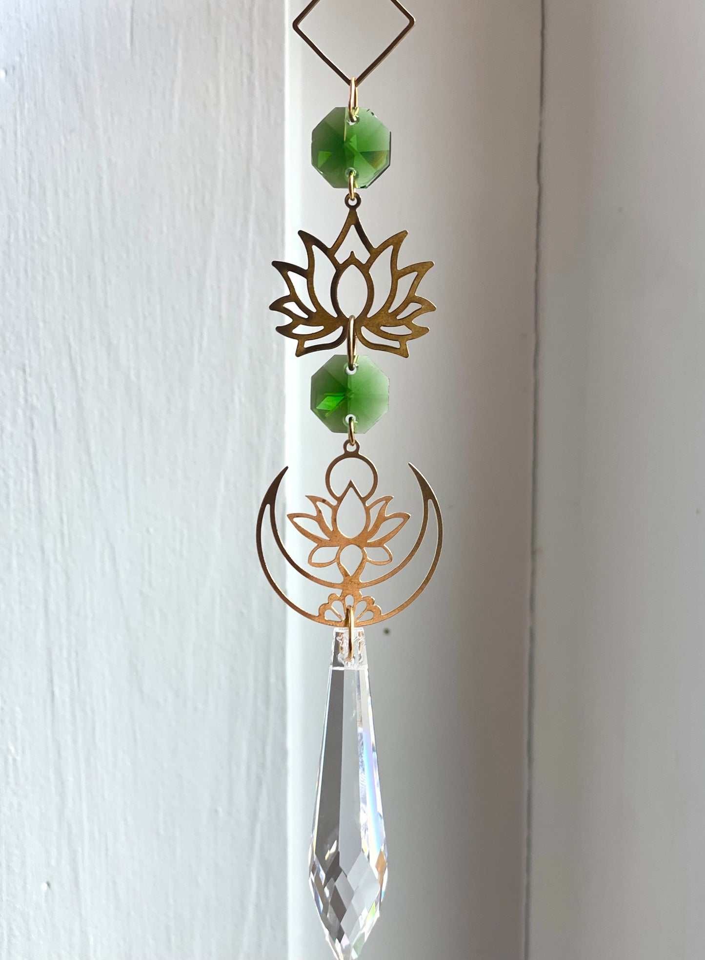 Crystal Brass Moon Ornaments