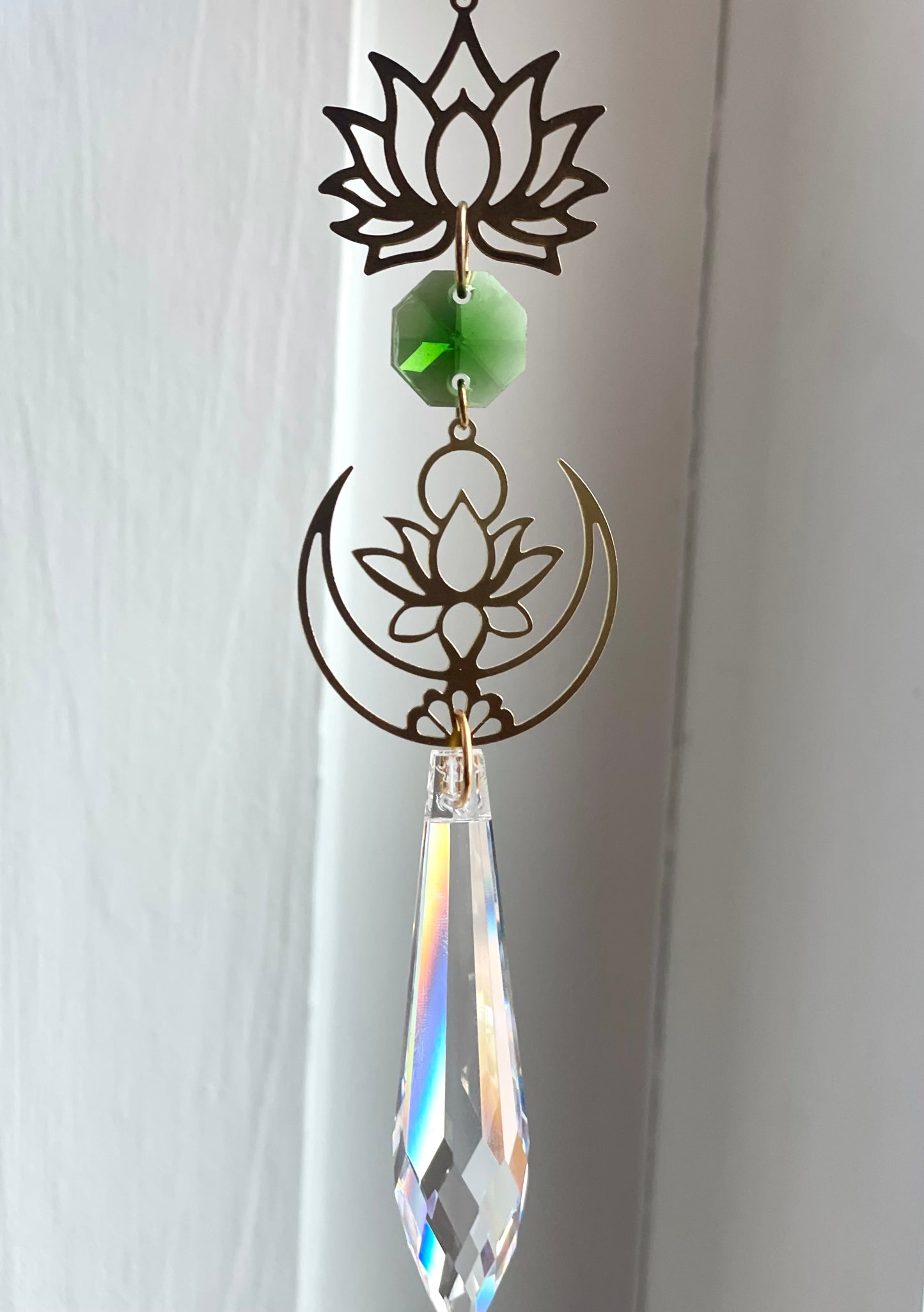 Crystal Brass Moon Ornaments