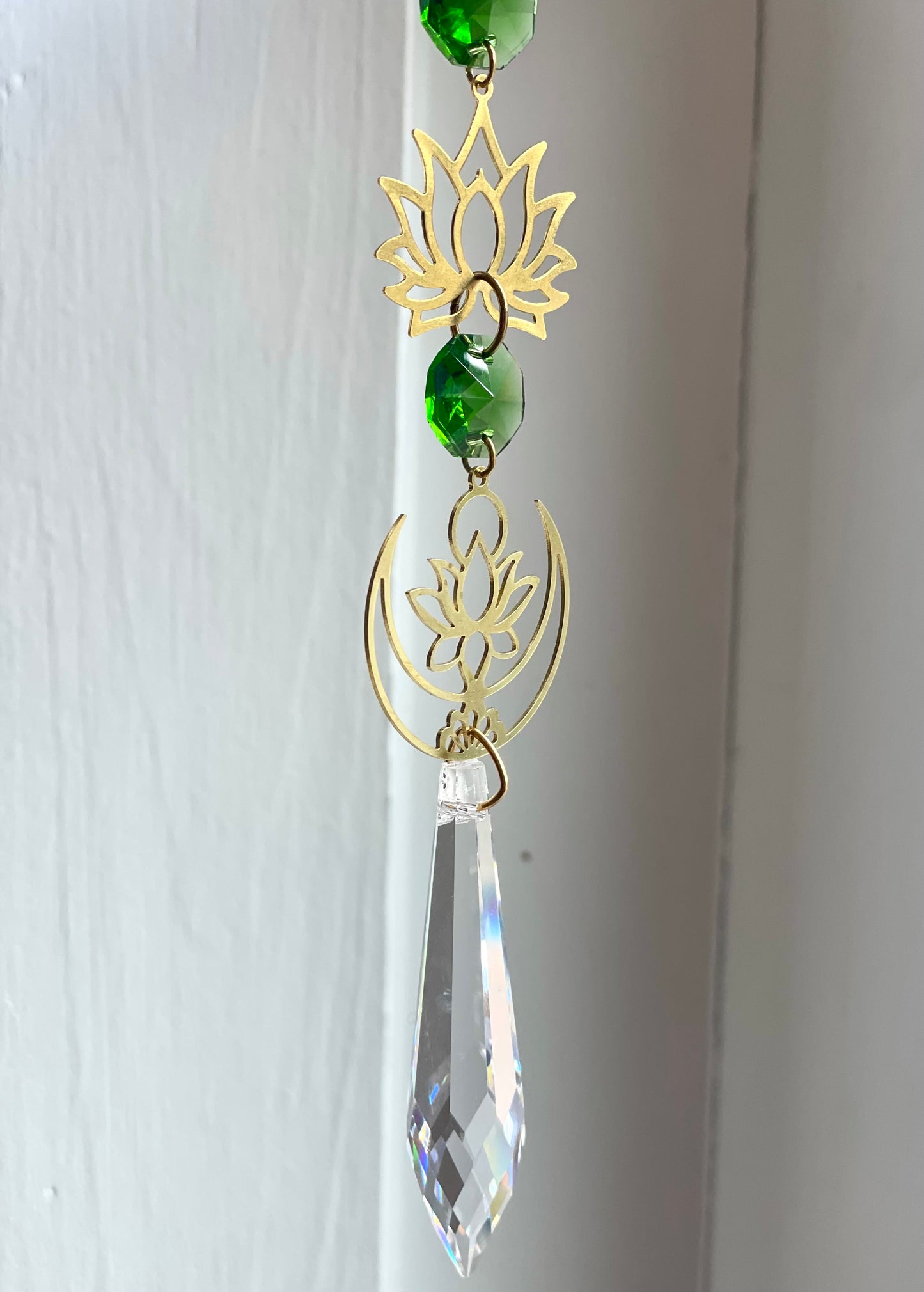 Crystal Brass Moon Ornaments