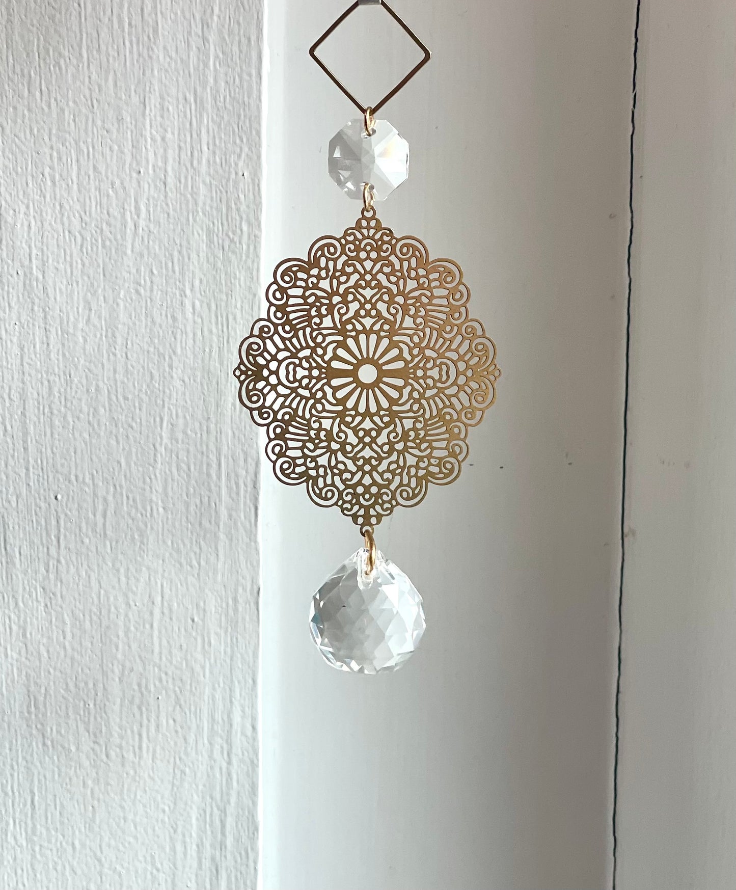 Crystal Brass Ornament