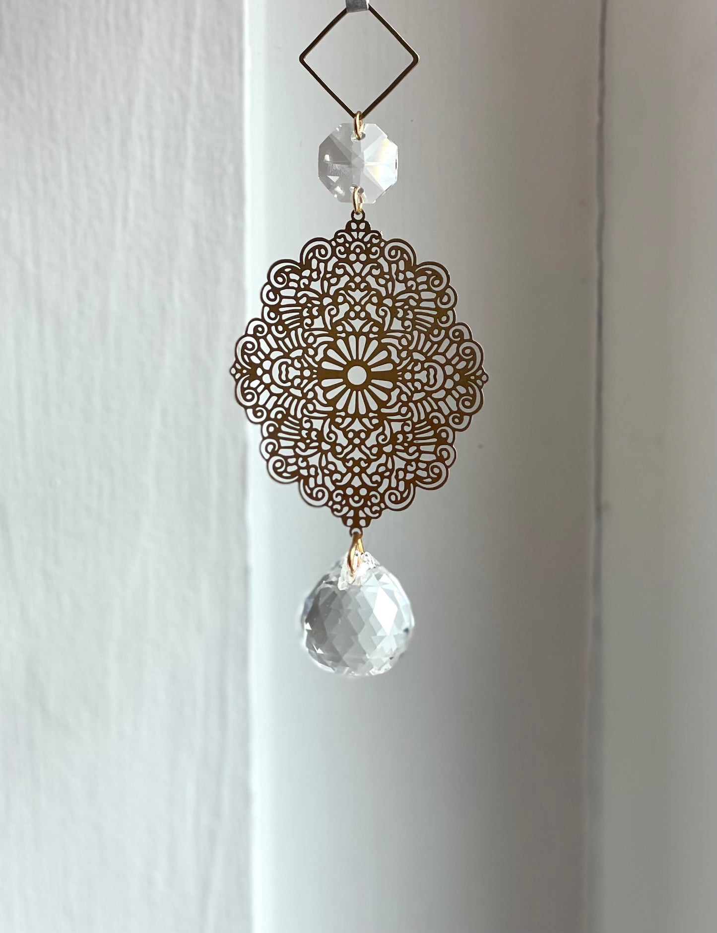 Crystal Brass Ornament