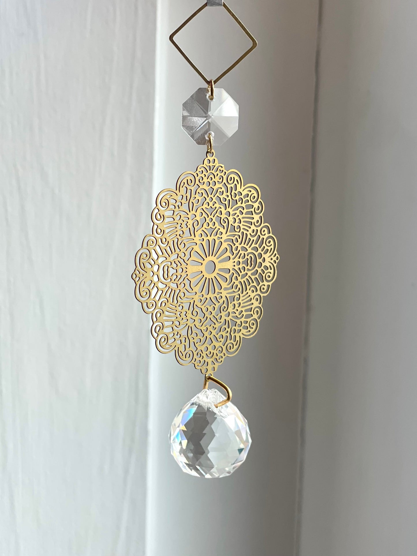 Crystal Brass Ornament