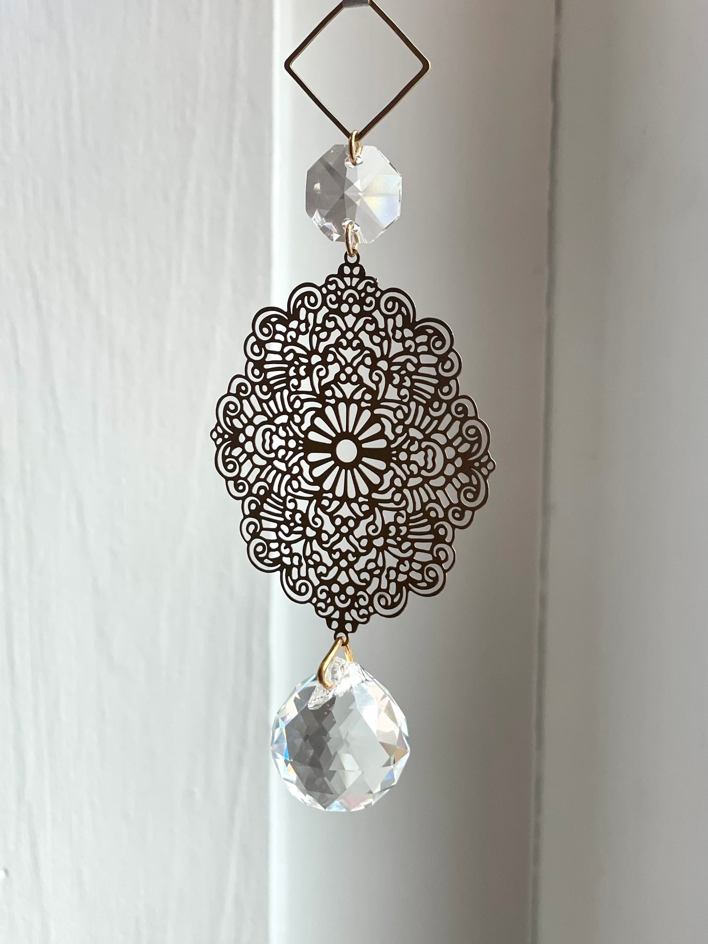 Crystal Brass Ornament