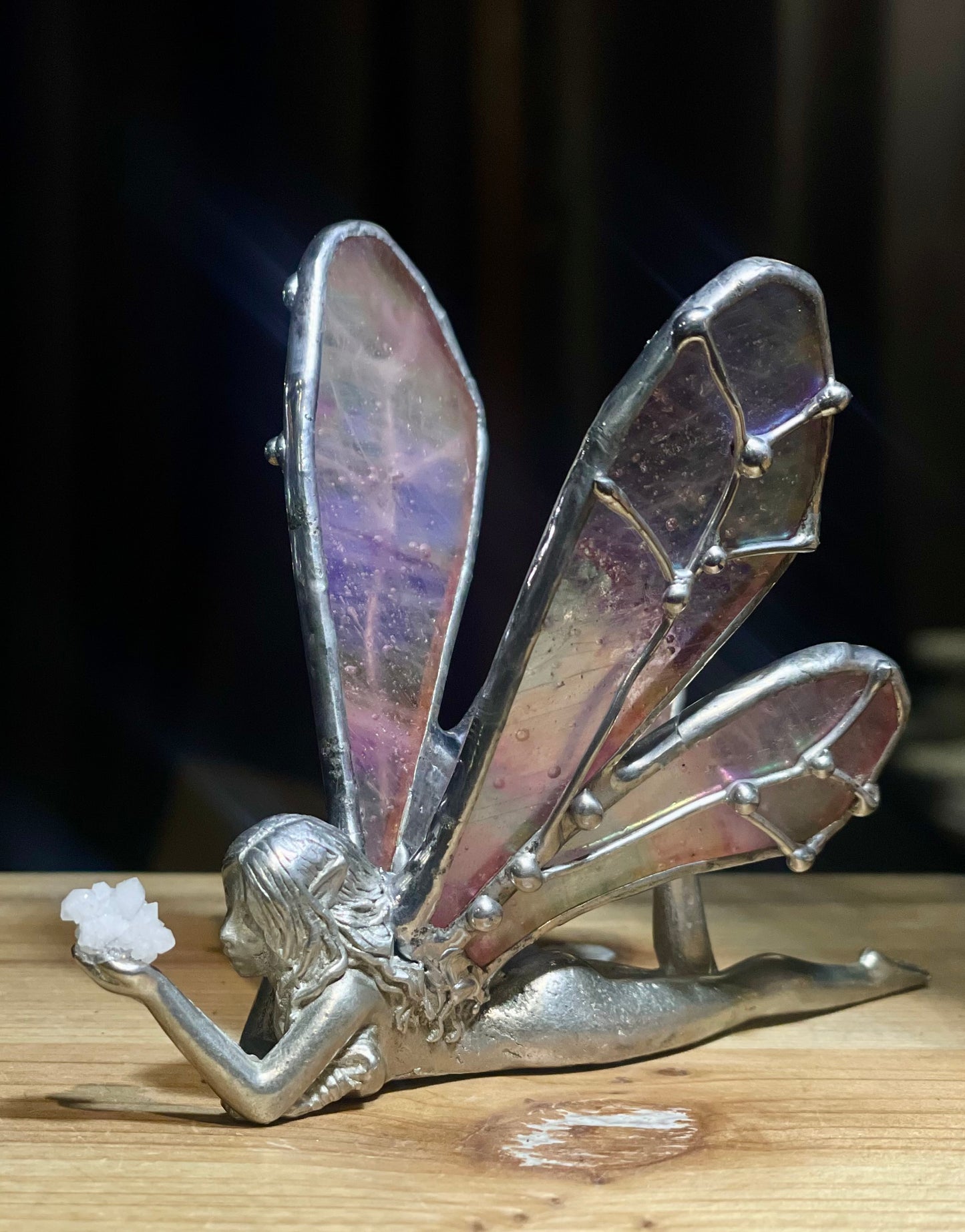 Pink Lilac Fairy with quartz