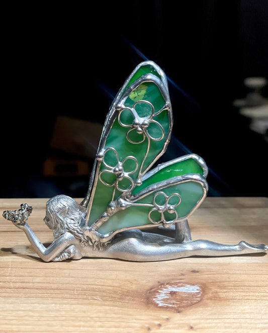 Green Flora Fairy with Pyrite