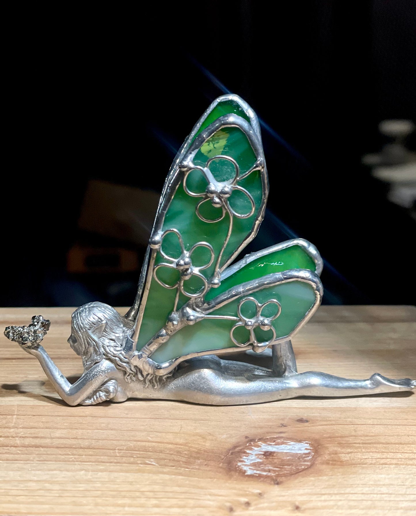 Green Flora Fairy with Pyrite