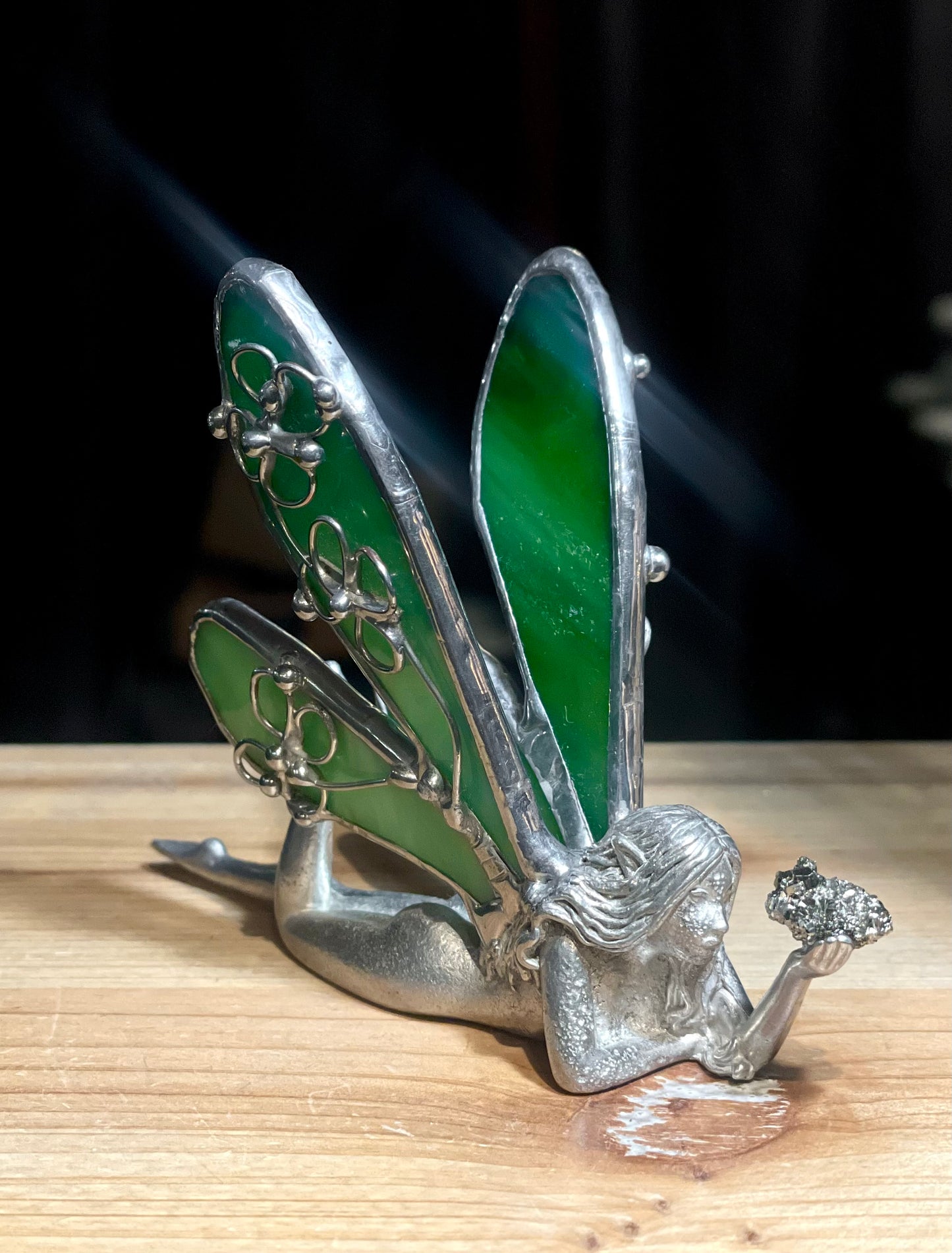 Green Flora Fairy with Pyrite