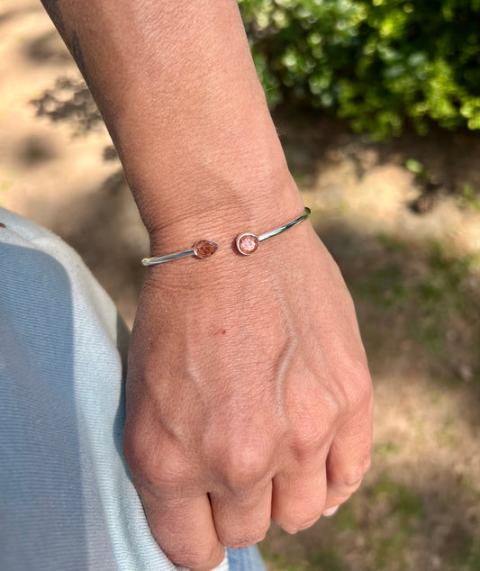 Sunstone Silver Flex Bracelet