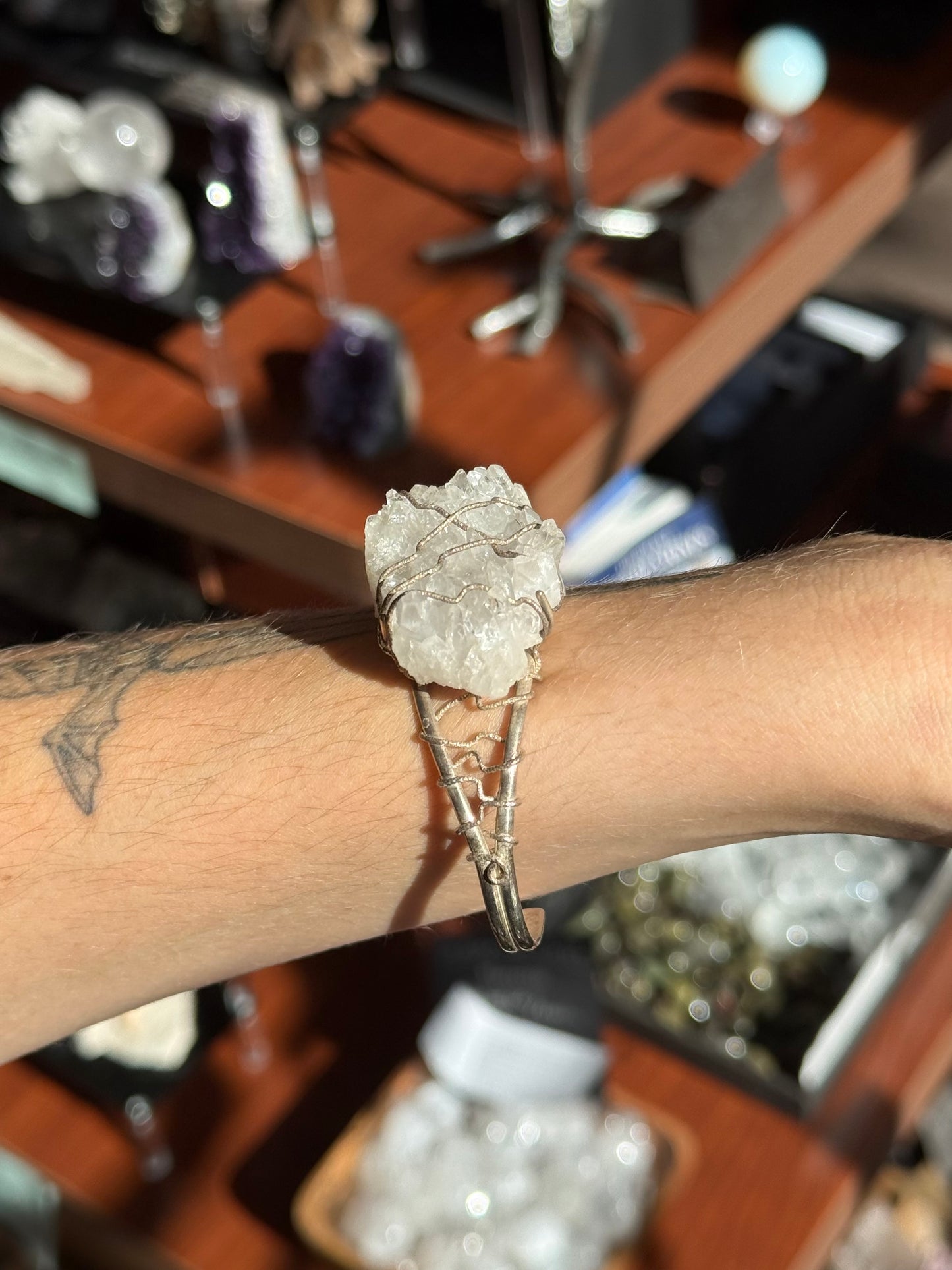 Quartz Crystal Cuff Bracelet