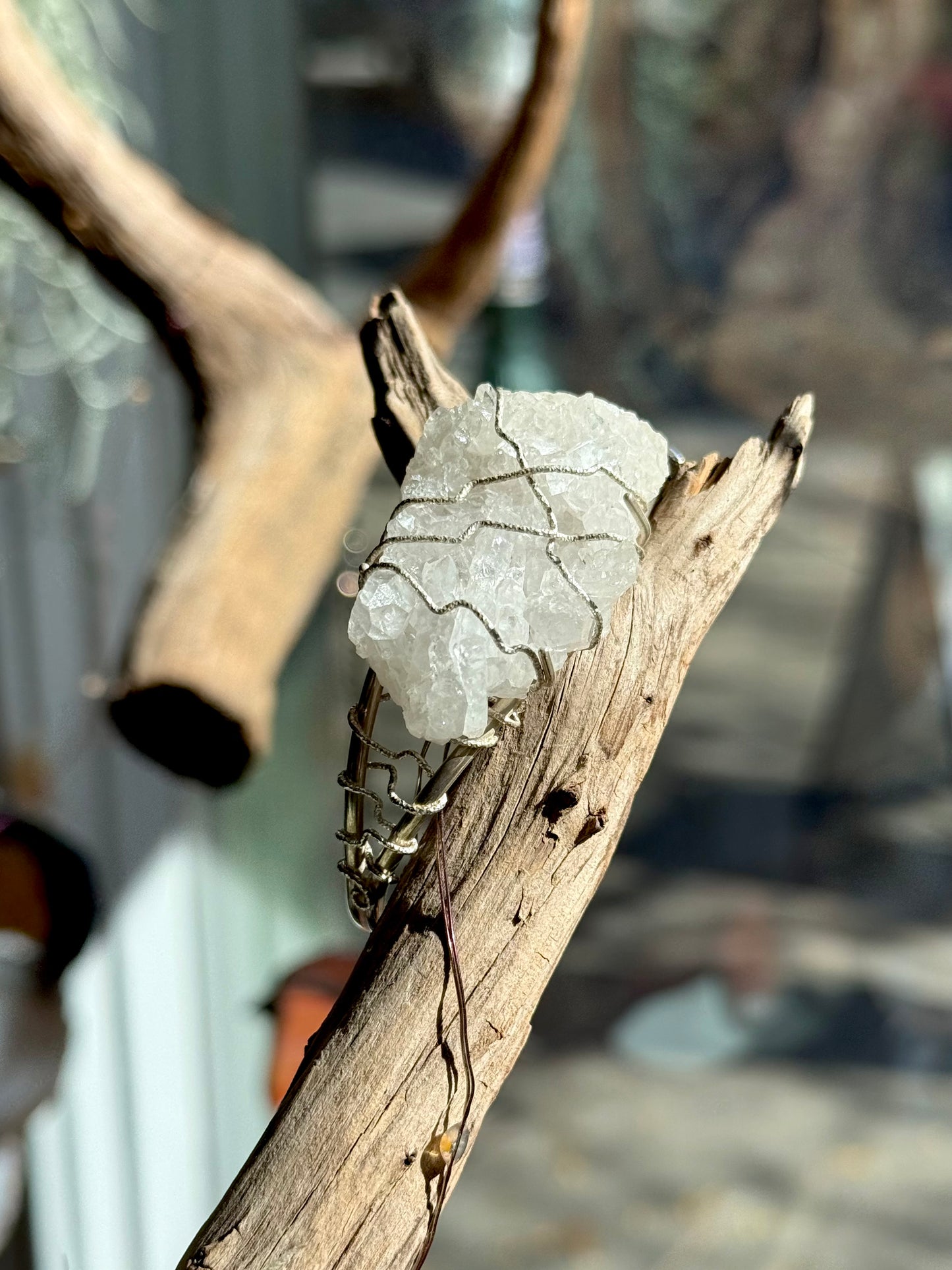 Quartz Crystal Cuff Bracelet