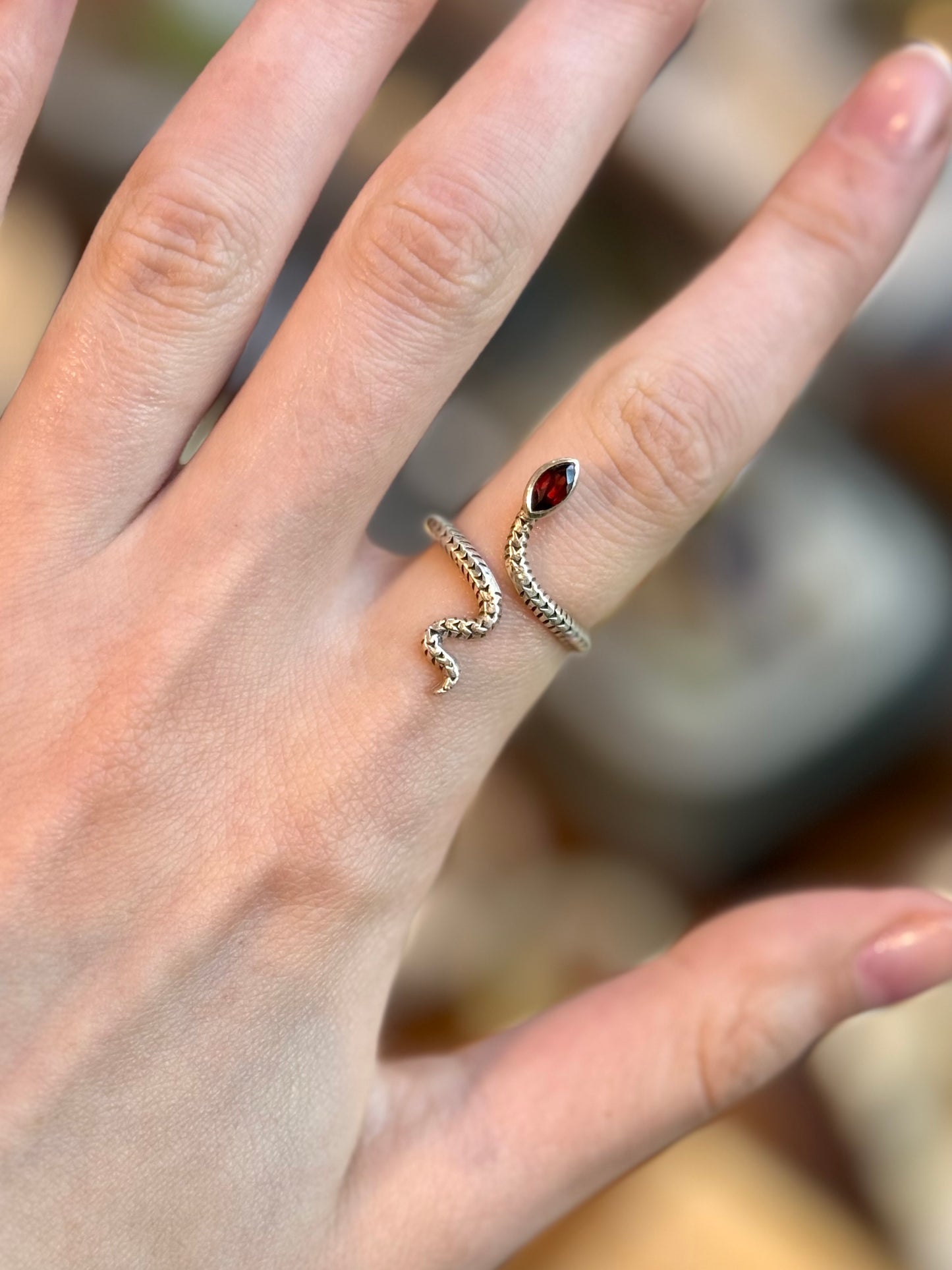 Gemstone Snake Rings