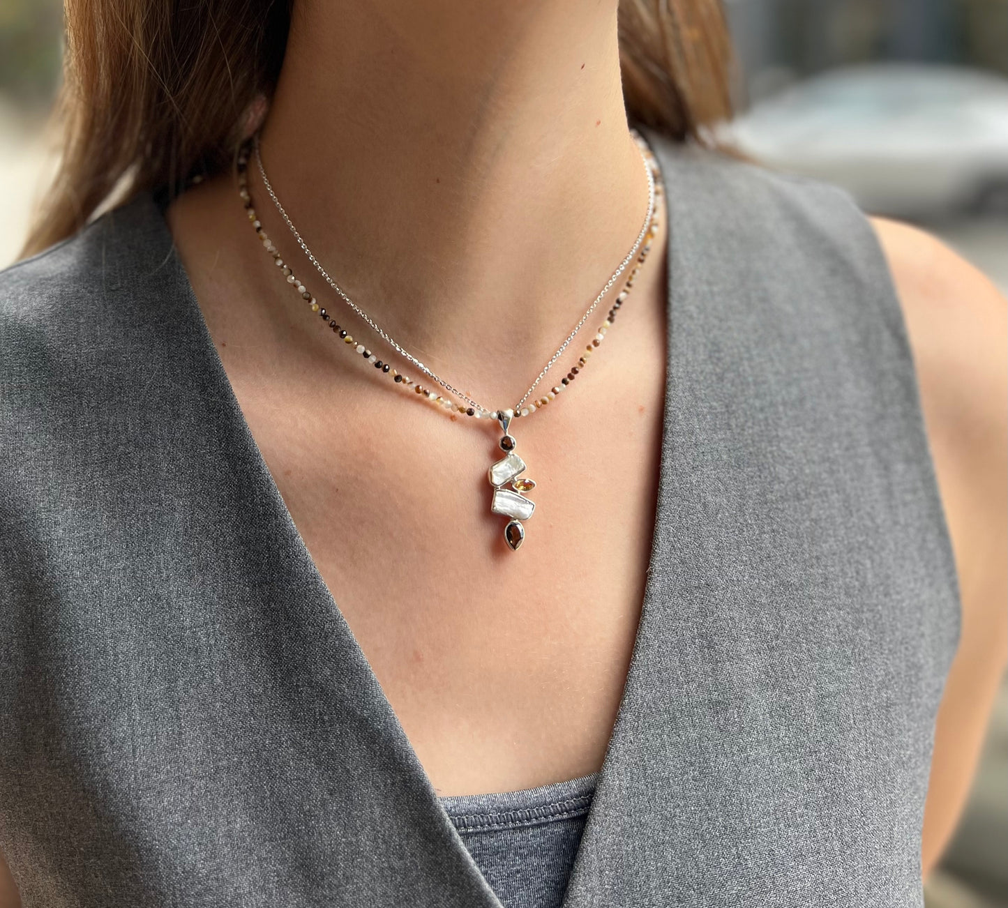 Smokey Pearl Necklace