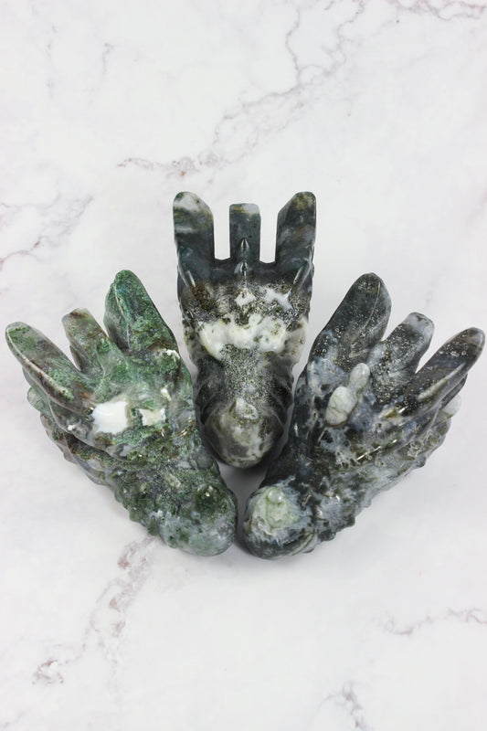 Large Moss Agate Dragons