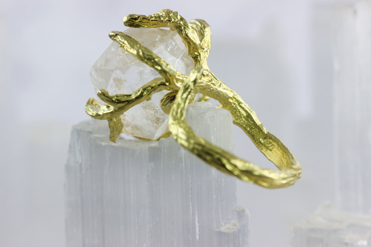 Herkimer Diamond Large Branch Ring