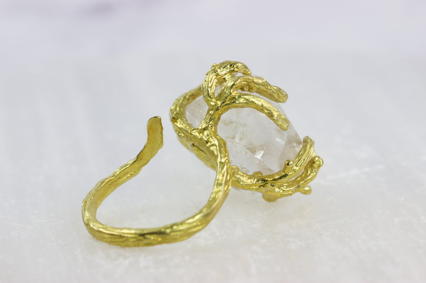 Herkimer Diamond Large Branch Ring