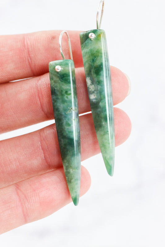 Mountain Jade Spike Earrings