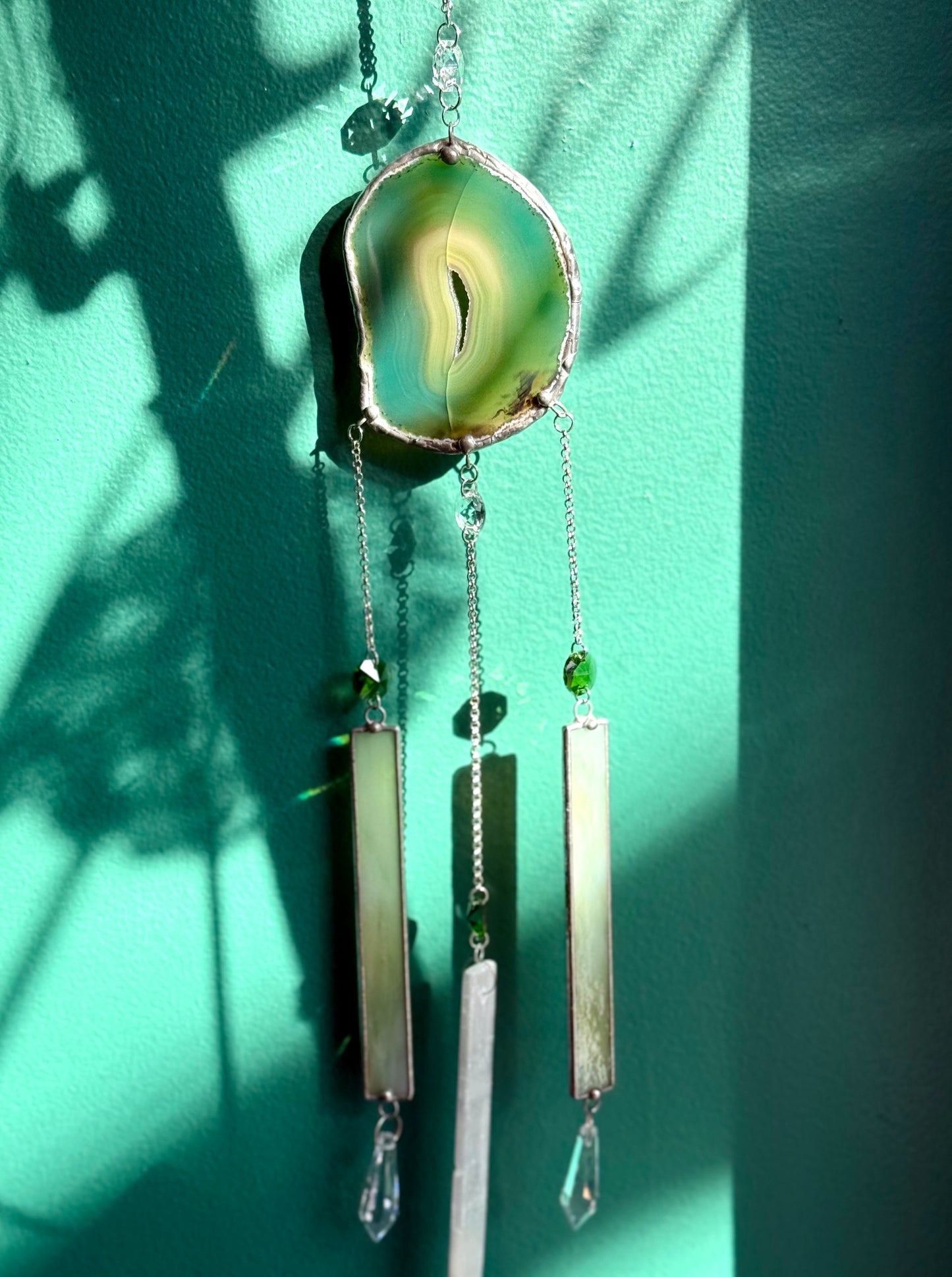 Green Agate Stained Glass Sun Catcher