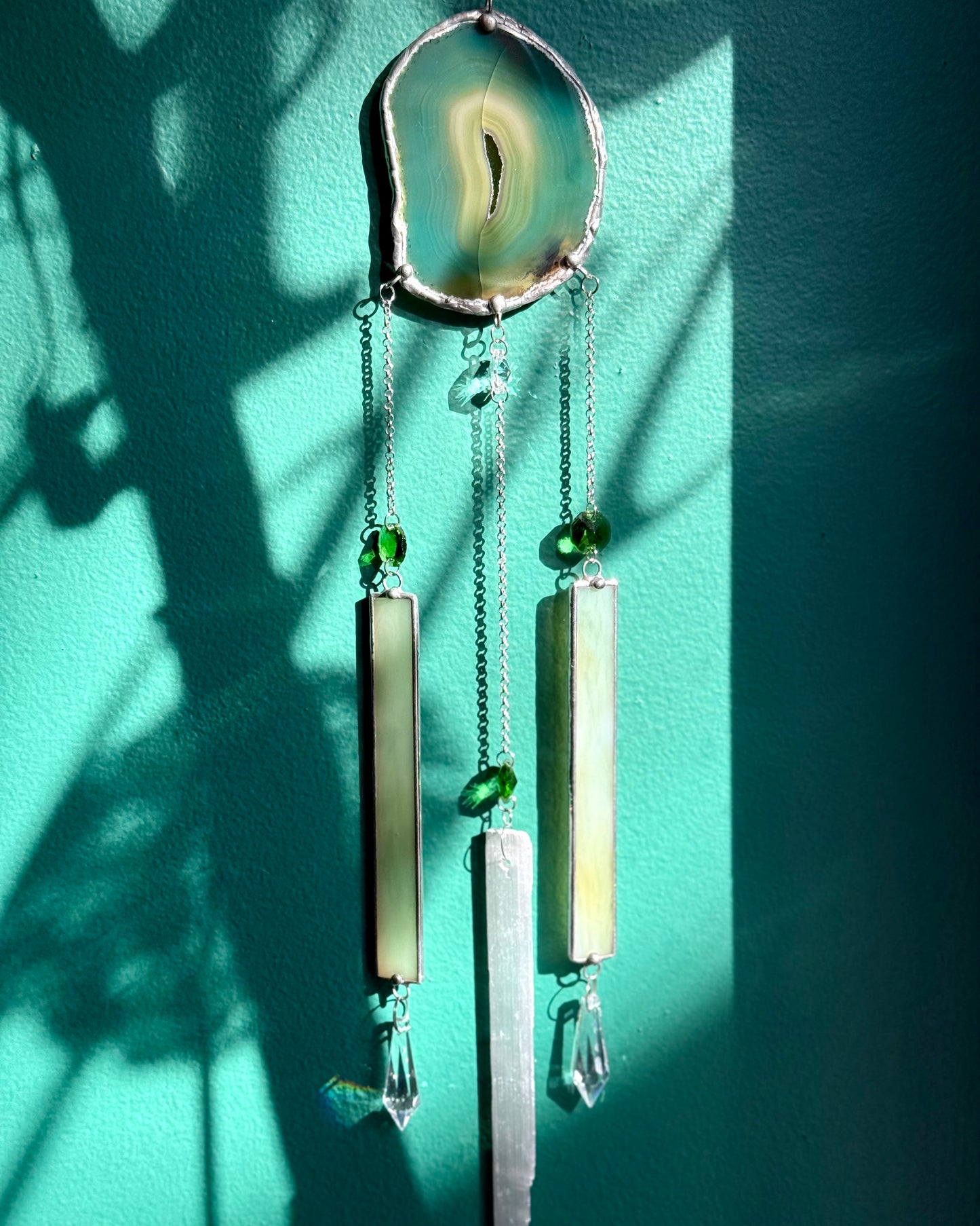 Green Agate Stained Glass Sun Catcher