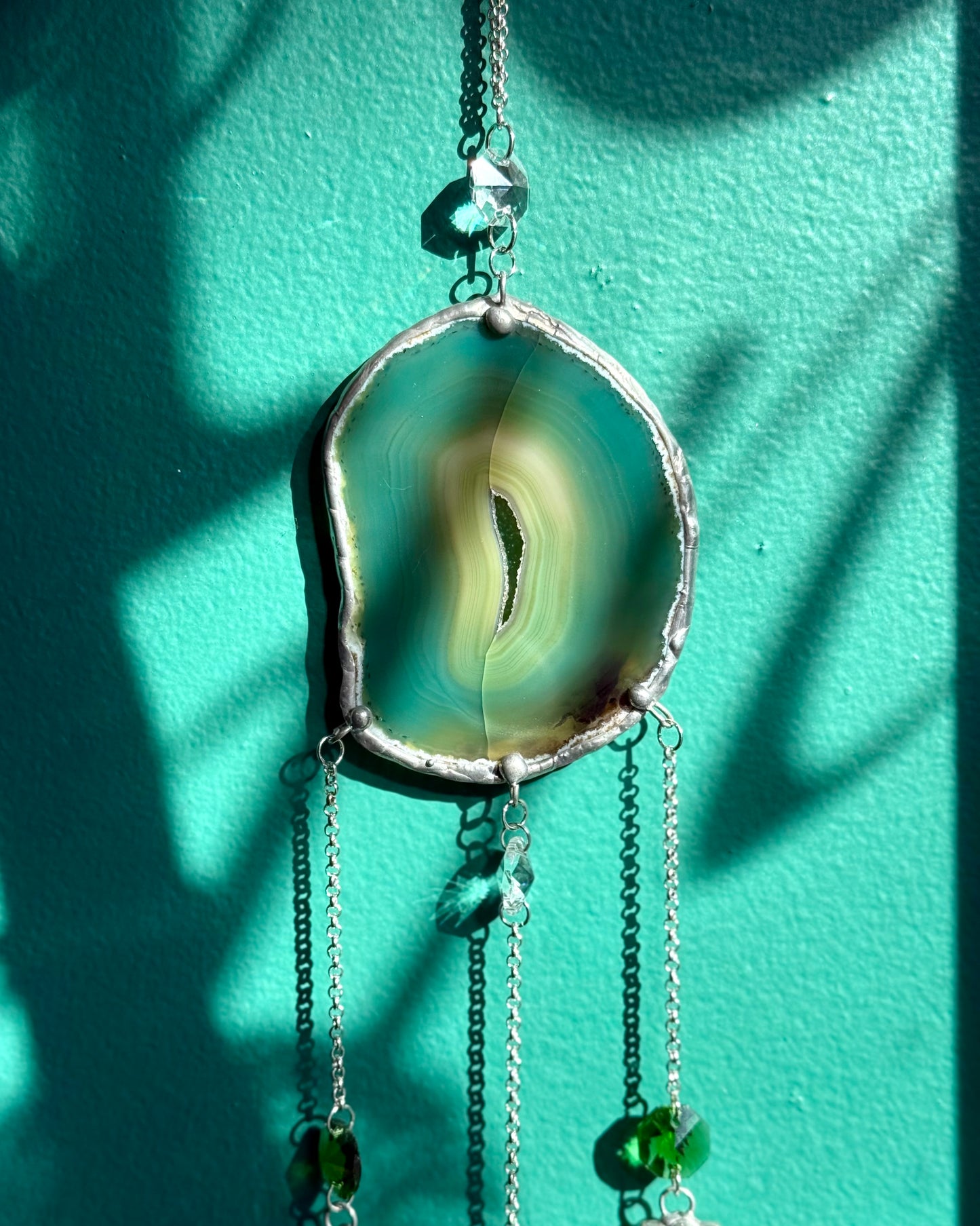 Green Agate Stained Glass Sun Catcher