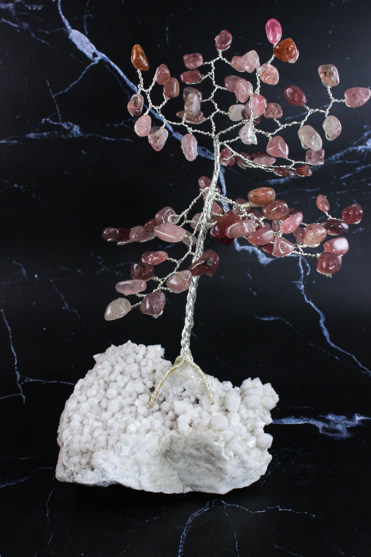 Strawberry Quartz Calcite Gem Tree