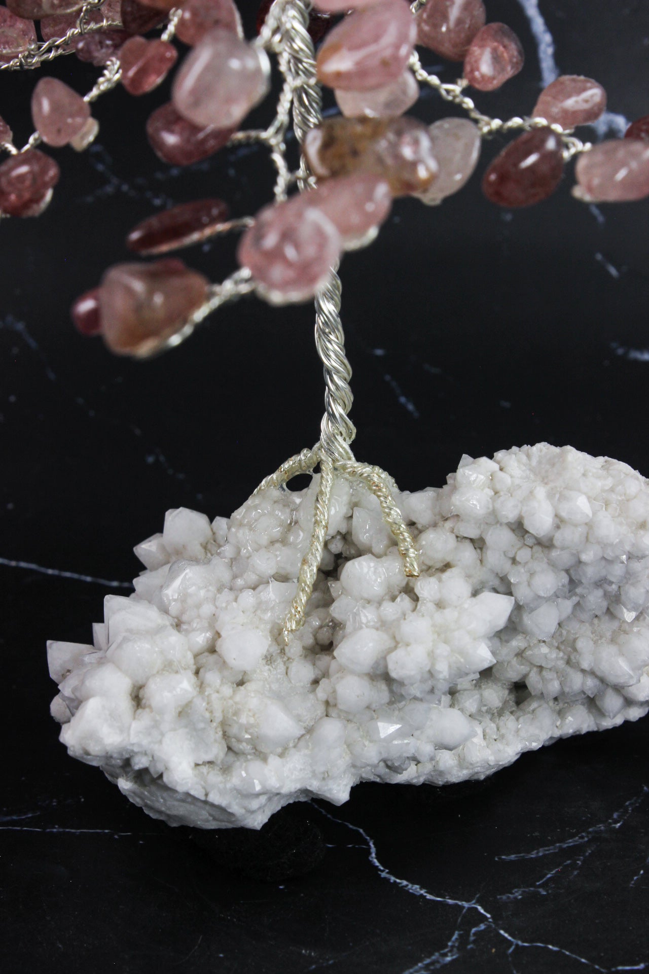 Strawberry Quartz Calcite Gem Tree