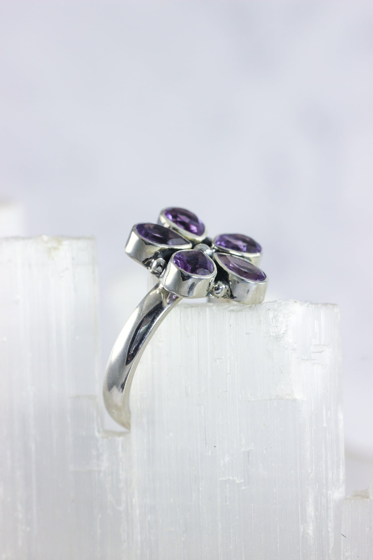 Amethyst Flower Ring