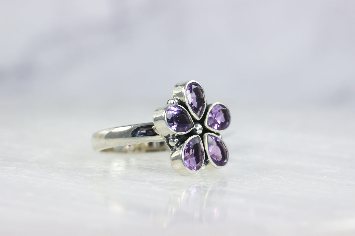 Amethyst Flower Ring