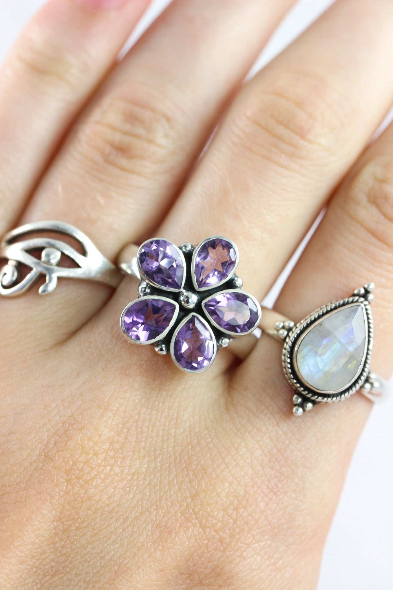 Amethyst Flower Ring