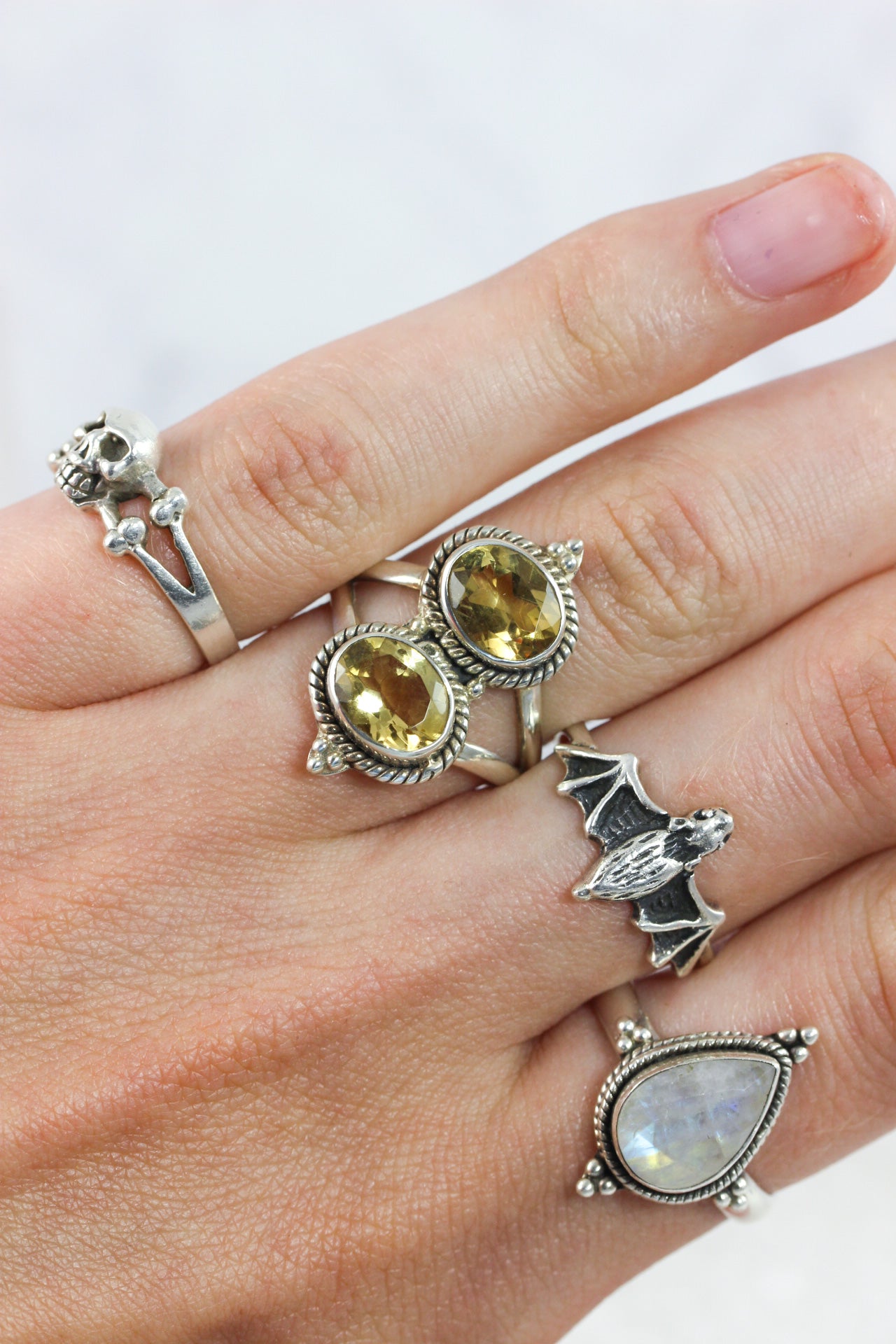 Citrine Two Stone Ring