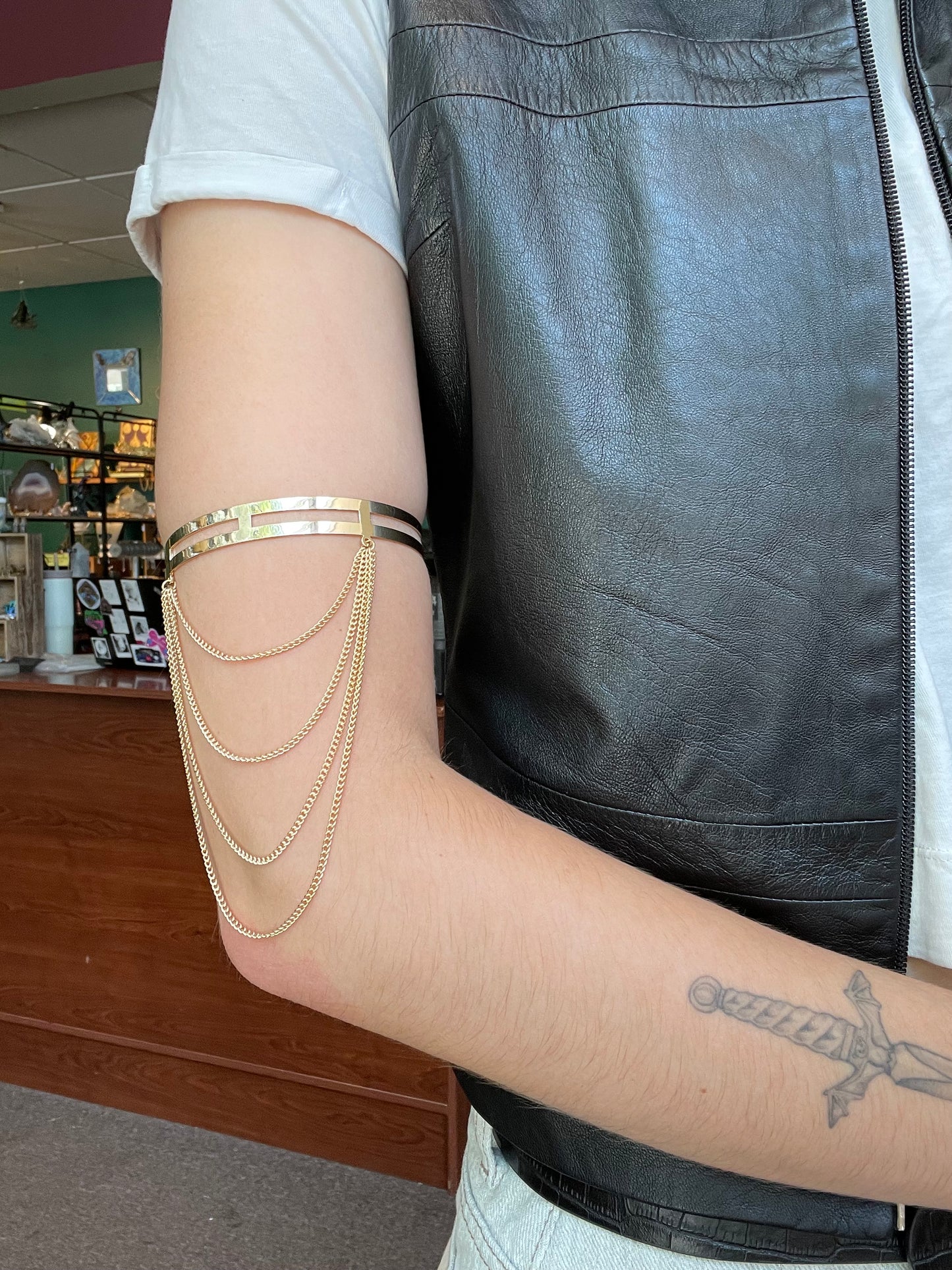 Gold Chain Arm Cuff